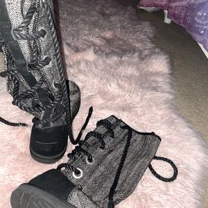 Grey tie up UGG boots , NWOT